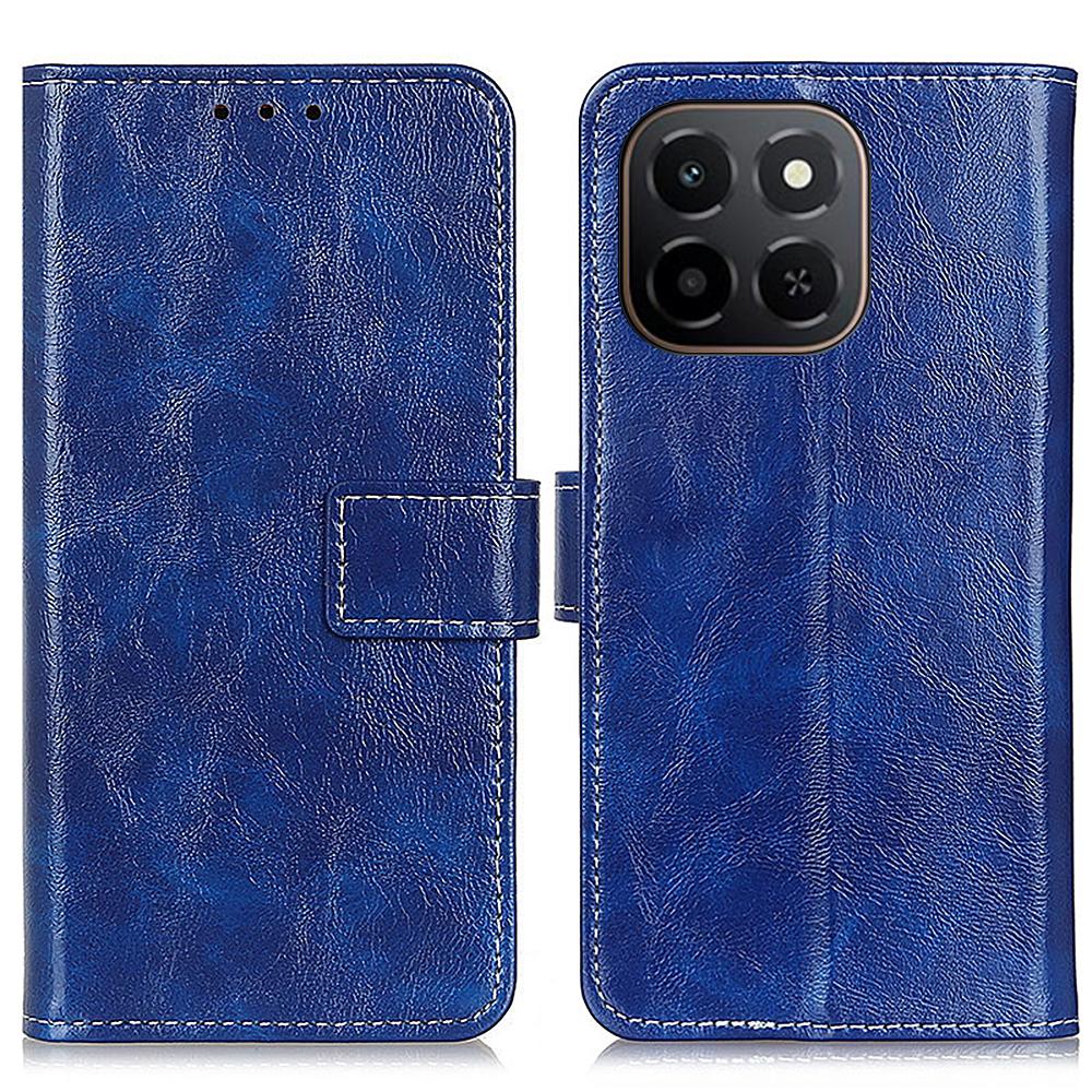 

Для Honor X6c 4G Чехол Кошелек Кожаный Чехол для Телефона Текстура Crazy Horse Blue