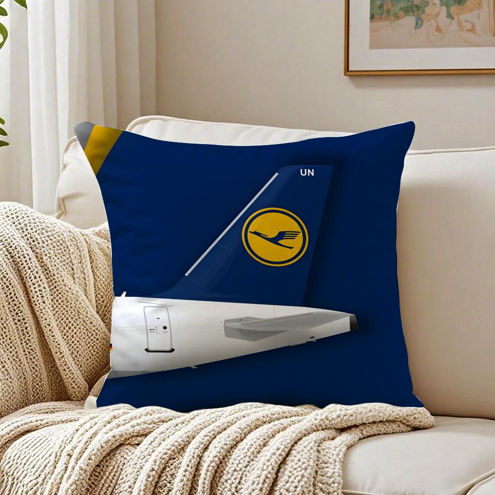 lLufthansa Aviation Themed Cushion Cover Pillowcase Antidustmite Living Room Sofa Decor Cushion Room