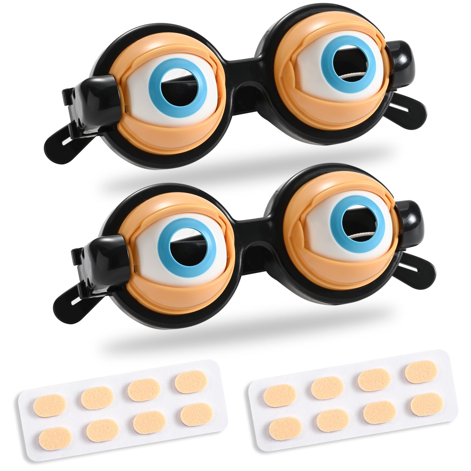 

BEIHOO Zako Shō Style Glasses Crazy Eyes Party Goods Nose Pad Non-Painful Non-Slip Entertainment Christmas Present Toy Black 2