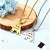 Customized Name Text Date Size Polar Bear Necklace Stainless Steel Animal Polar Bear Sweater Chain Fashion Mother's Day Gift