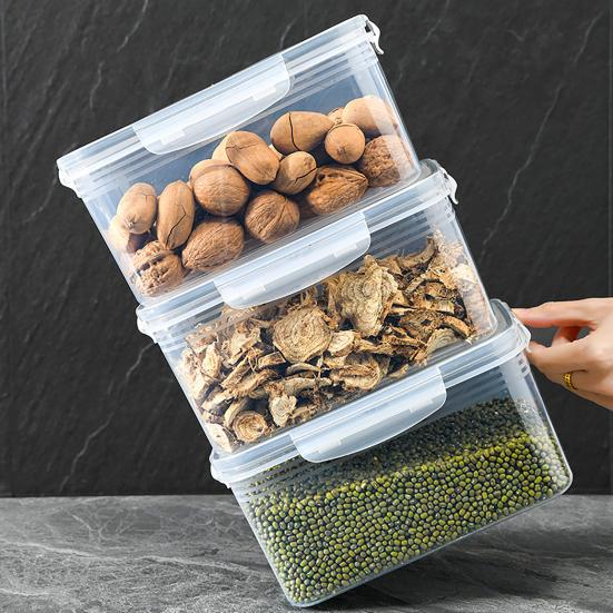 3PCS Crisper Box Airtight Food Storage Containers with Removable Drain Basket Stackable Meal Prep Containers for Fruits And