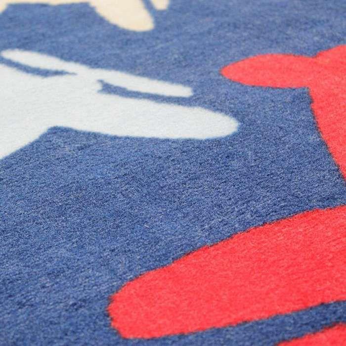 Blue Airplane Print Rug 67x100