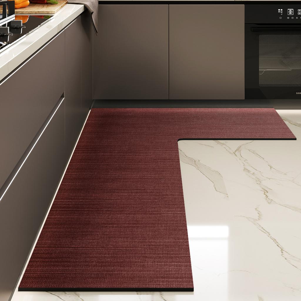 Simple And Gradual Change L-Shaped Kitchen Floor Mat, Water-Absorbing Oil-Absorbing Quick-Drying Floor Mat, Dirt-Resistant And Wear-Resistant Anti-Ski