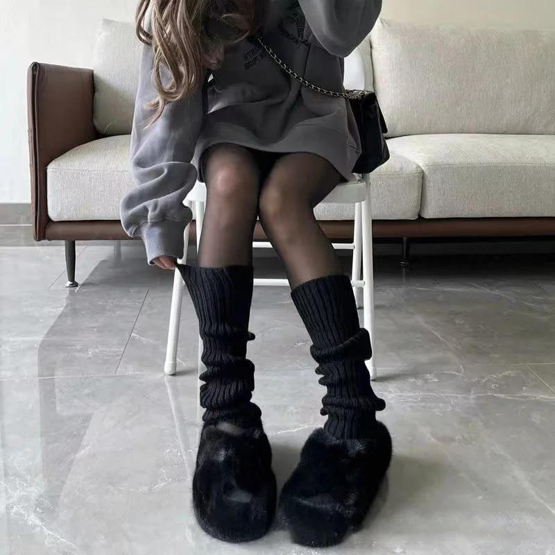 Incalzitoare pentru picioare Lolita Sweet Girl Sosete lungi Y2K tricotate Acoperire calda pentru picioare Incalzitoare pentru brate albe Doamne Toamna Iarna Sosete crosetate Mansete pentru cizme JK