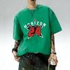 European and American men's summer dark warrior letter print comfortable and breathable round neck T-shirt outdoor street top