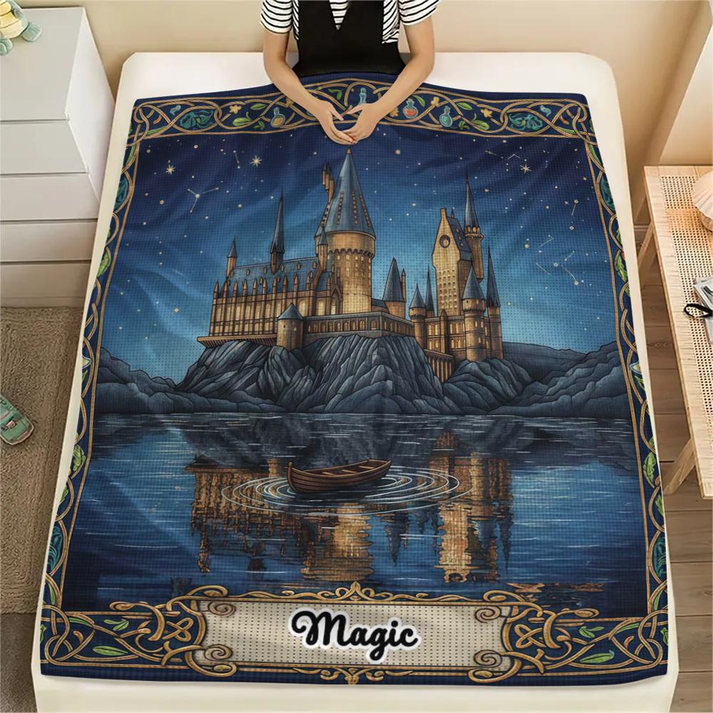 1 ks Flanelová deka s kresleným potiskem, Vysoce kvalitní, Pohodlná pro všechna roční období, Domácí dekorace, Teplo a pohodlí, Perfektní jako vánoční dárek k narozeninám