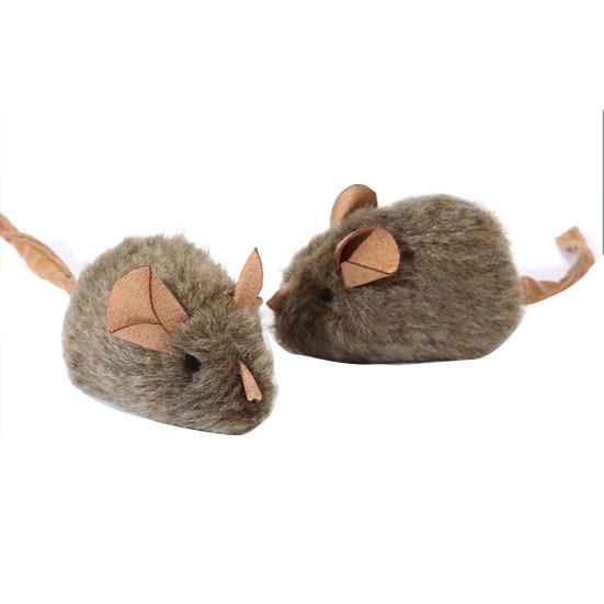 Cat Toy Plush Mouse Stimulates Natural Hunting Instinct Cat Stimulation Toy with Interactive Pull Activation Soft Furry Pet Toy