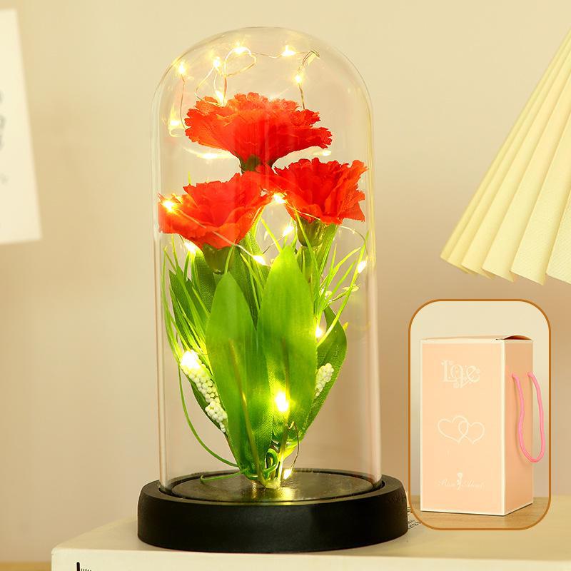 Valentine's Gold Folie Rose Glass Nattlys - Evig blomst Kreativ Ornament Bursdagsgave