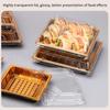 10 Pcs Disposable Sushi Box Home Takeaway Beef Lamb Sliced Salmon Covered Packaging Box Square Sushi Plate Meal Box Containers
