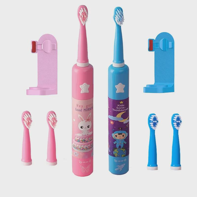 Kids' Sonic Electric Toothbrush Set, Ages 3-9, 3-Speed, USB Rechargeable, with Timer and Music.
