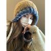 Large Head Circumference Plush Knitted Hat Women's Autumn and Winter Thickened Warm Ear Protection Woolen Hat Makes The Face Smaller