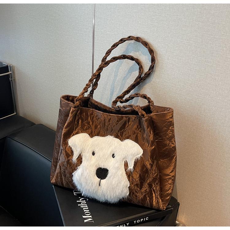 

Повседневный женский рюкзак большой вместимости 2025 новый популярный универсальный плечевой рюкзак текстурированная сумка-тоут для поездок на работу женщины 31*12*26 темно-коричневого