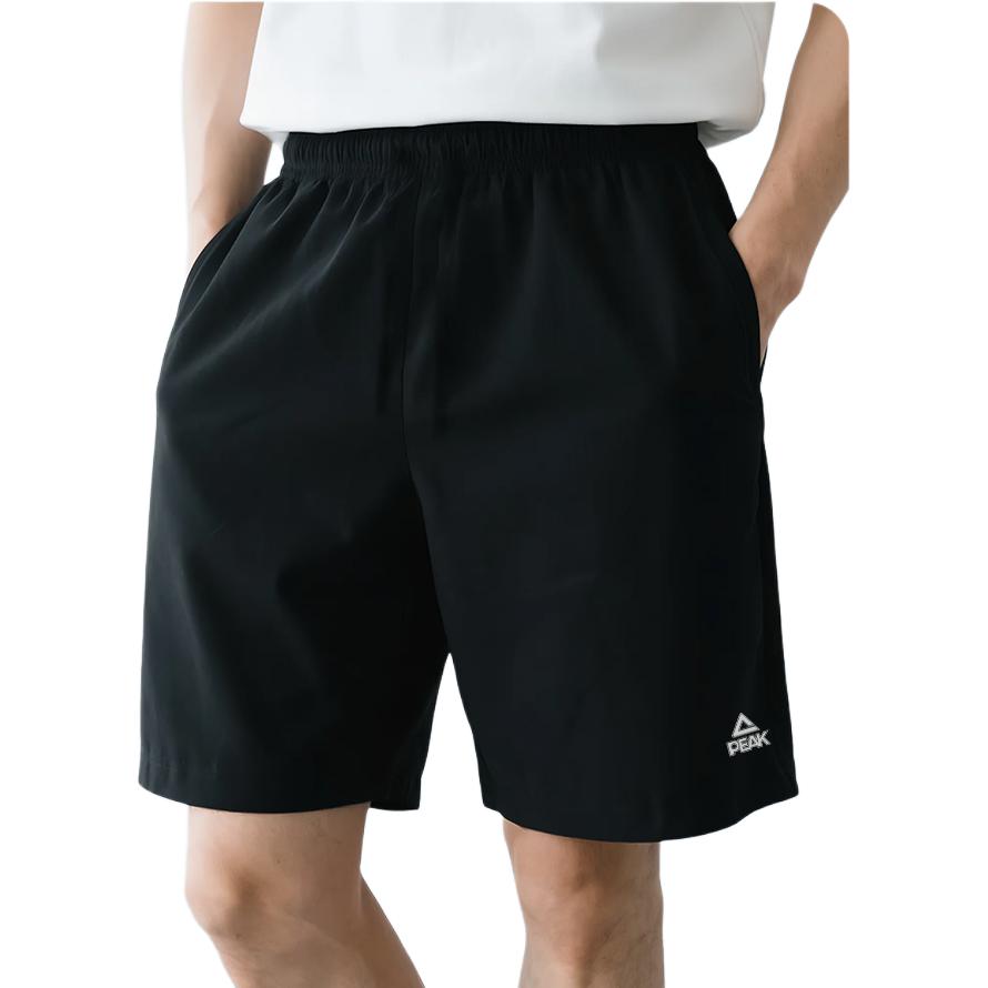 Peak Fitness Running Quick-Dry Cool Sensation Breathable Woven Five-Point Shorts Unisex Shorts Black YS00301-2