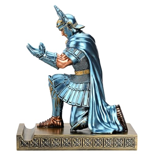 HDMbigmi Centurion Cloak Warrior Knight Pen Holder, Cell Phone Stand, Desk Organizer Accessories, Gift for Office or Home (Blue)