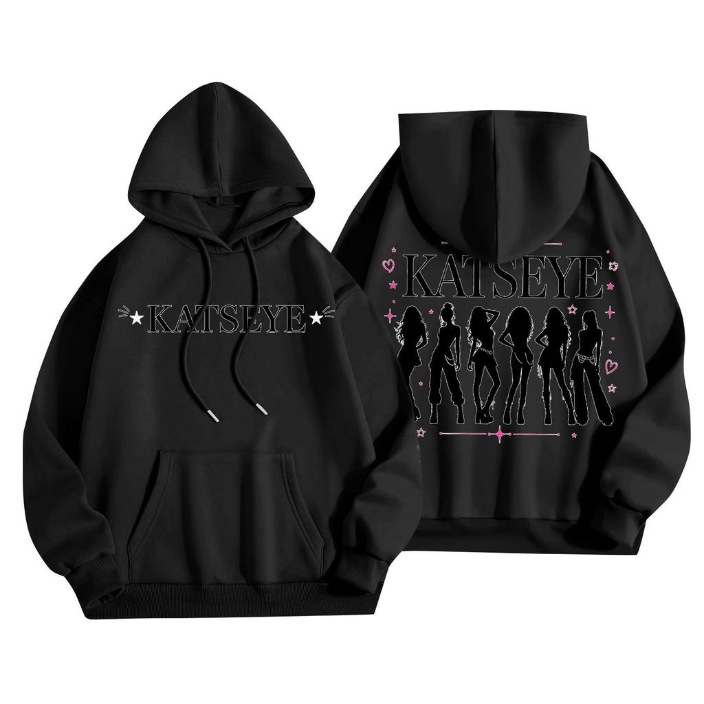 Unisex Lightweight Long-Sleeve Printed Hooded Pullover Sweatshirt