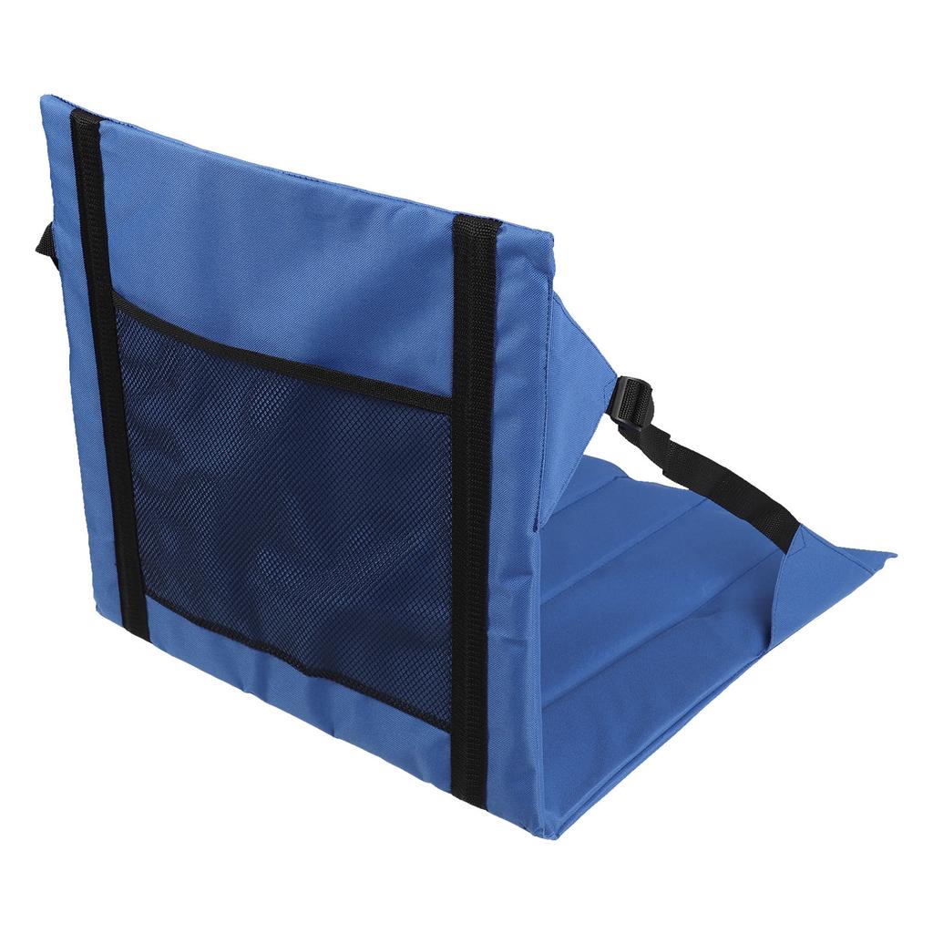 Stadium Seat with Storage Bag Oxford Cloth Blue Comfortable Folding Bleacher Seat for Garden Camping Sporting Events