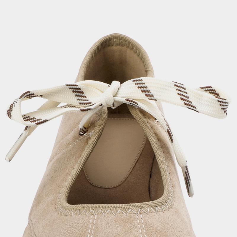 Fashion 2025 Luxury Designer Lace-up Ballet Flats Mary Jane Fashion Suede Round Toe Casual Women Shoes Outside Soft Soled Loafers Flats