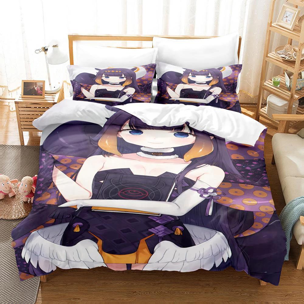 3D Printed Ninomae Inanis holoEN Duvet Cover Anime Bedding Set Double Twin Full Queen King Adult Kids Bedclothes Quilt Cover