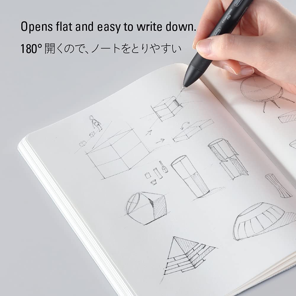 Nitoms STALOGY 365 Days Notebook, A5, Plain, Limited Edition, Book Band and Pen Holder, Black, S4139