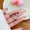 Silver Needle Sweet Cool Style Black Butterfly Fringed Earrings Light Luxury High Sense Exquisite Stud Earrings Niche Temperament Earrings