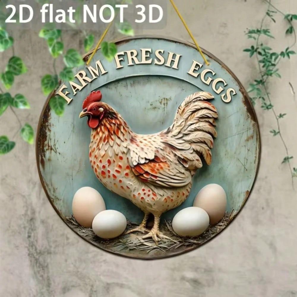 Eggs Design Metal Tin Sign Farmhouse Decor Wall Art Gift Kitchen Home