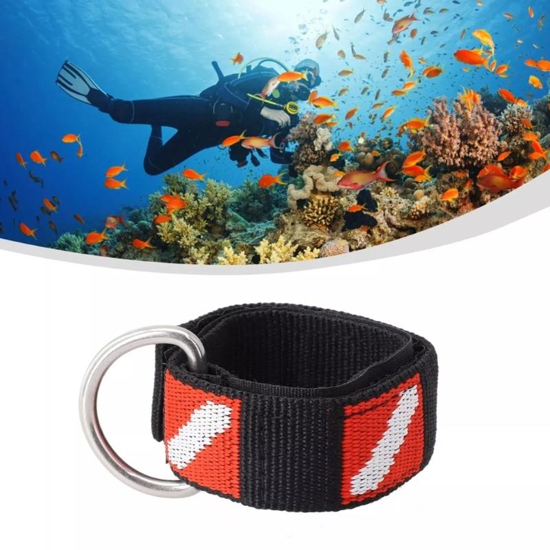 2Pcs Scubas Diving Wrist Strap Adjustable Wrist Strap with Rings Scubas Diving Wristband for Scubas Diver and Snorkelers