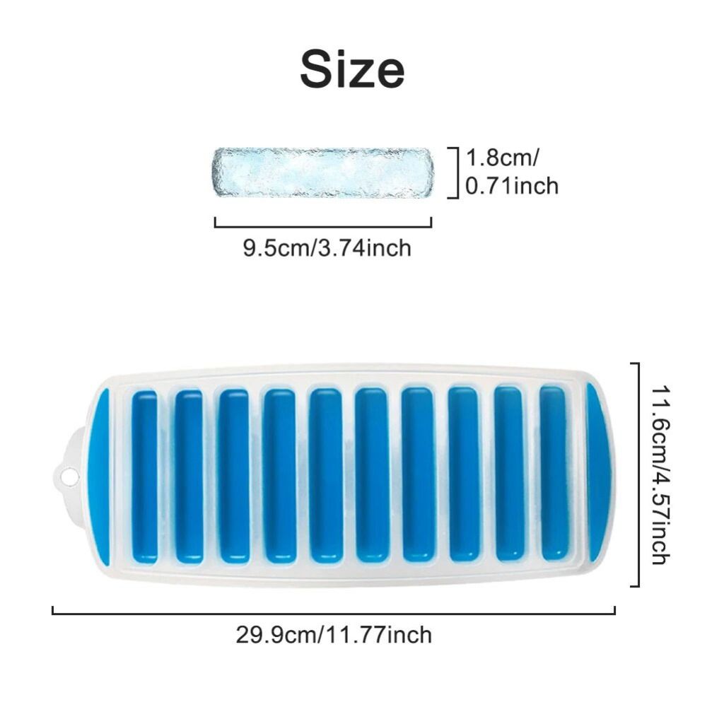 Silicone Long Strip Ice Cube Mold with Lid Ice Cube Tray Ice Stick Tray Baking Mold  Cold Drink