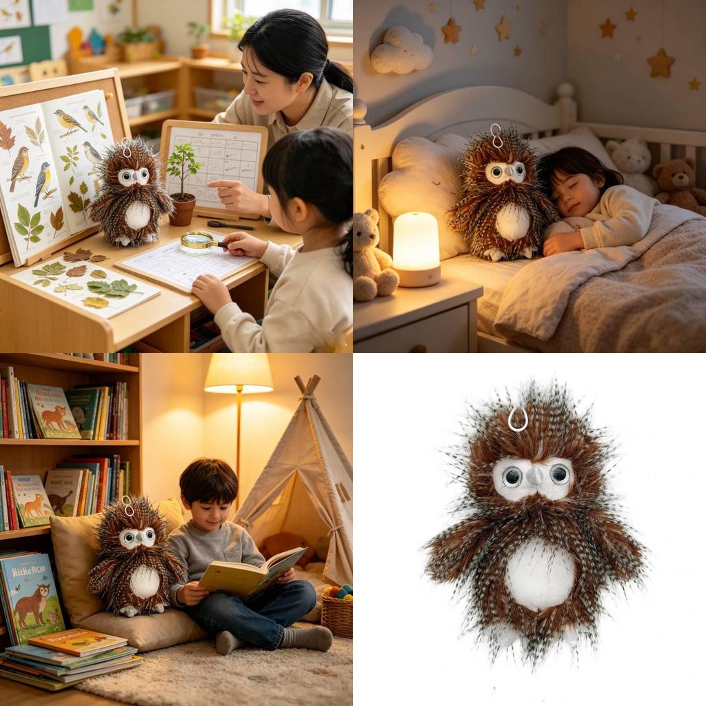 Plush Owl Animal Toy With Soft Crystal Polyester Filling For Kids And Collectors