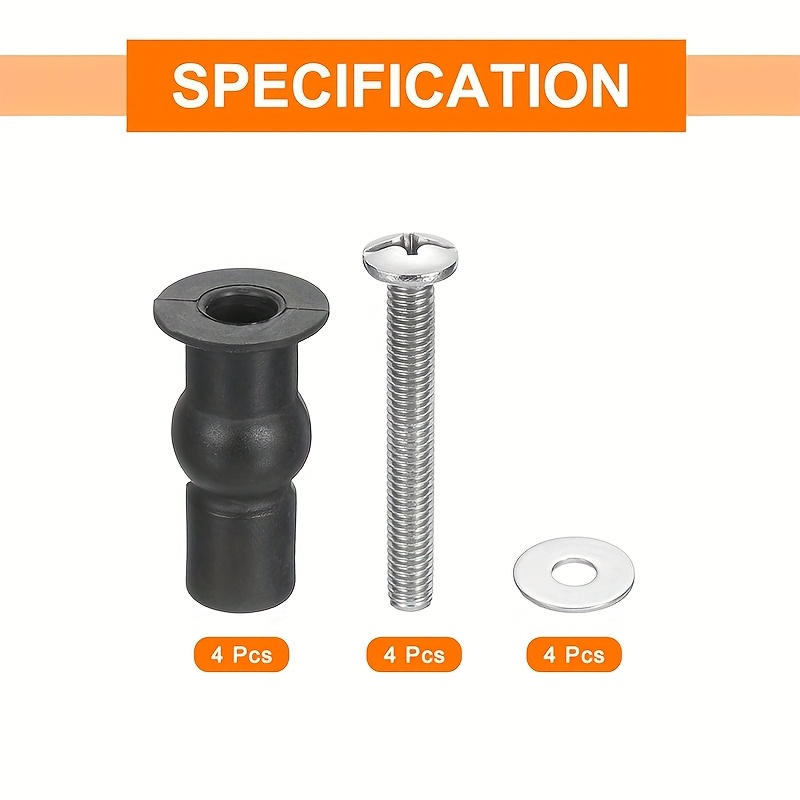 2Pcs/4Pcs Toilet Seat Screw Hinge Expansion Rubber Top Universal Nut Cover Tray Fixing Toilet Blind Hole Bathroom Toilet Seat Parts