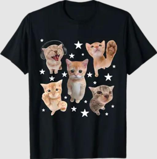 Funny Cat Meme Cute Kitty Kitten T-Shirt XXL