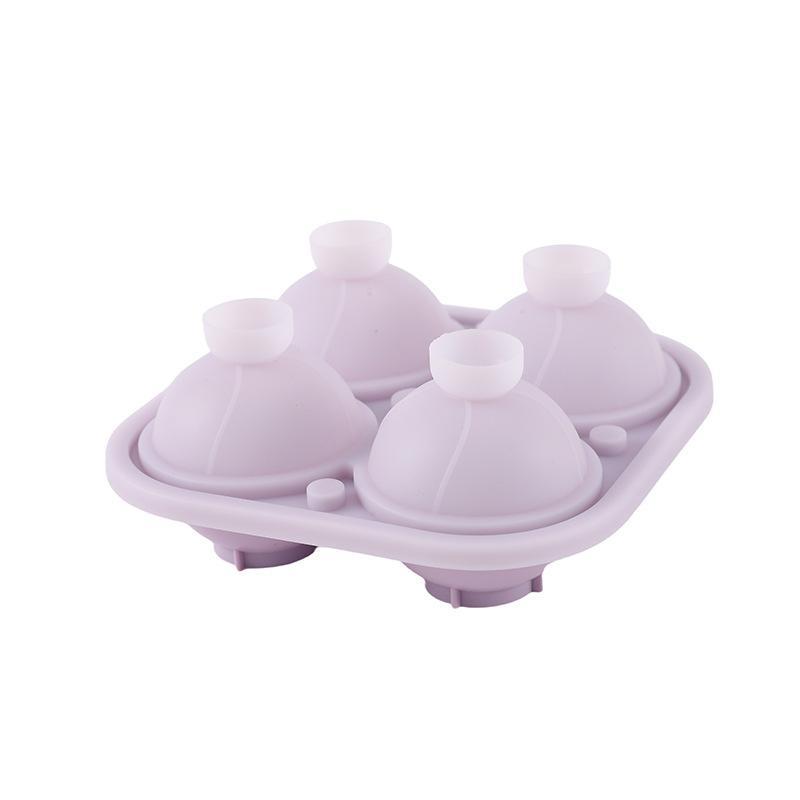 Reusable Large Silicone Ice Cube Tray with Lid Non-Stick Round Ice Ball Maker for Birthday Party Bar  Cold Drinks