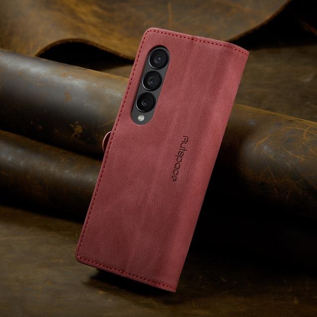 Støtsikkert helkropps skinnveske for Samsung Galaxy Z Fold 4 Fold5 Fold4 Fold 5 5g Zfold4 Zfold5 Kortholder Mobiltelefondeksel