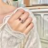 S925 Sterling Silver Butterfly Crystal Open Ring, Adjustable Natural Stone Band, Elegant Dainty Jewelry for Women, Daily Wear & Gift