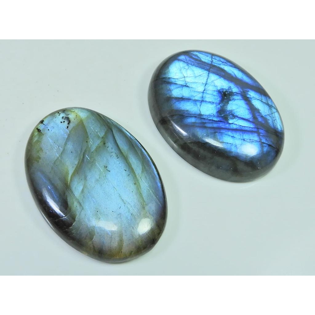 41-43 MM Natural Labradorite Multi Oval Cabochon Loose Gemstone 2 Pcs Lot D-244