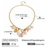 Jieding Stainless Steel Pearl Heart Necklace - Elegant Drip Oil Clavicle Chain with Titanium Steel.