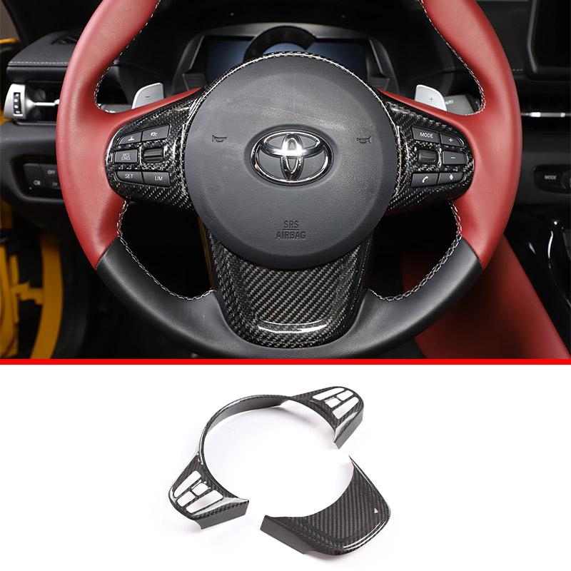 Real Carbon Fiber For Toyota Supra MK5 A90 2019-2025 Center Console Steering Wheel Interior Gear Decoration Mirror Trim Sticker