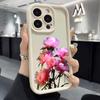 Retro peony Protect Phone Case For iPhone 16 15 Pro Max 14 13 12 11 X XS 15 14 Plus 12 13 Mini Shockproof  Trendy soft  Cover
