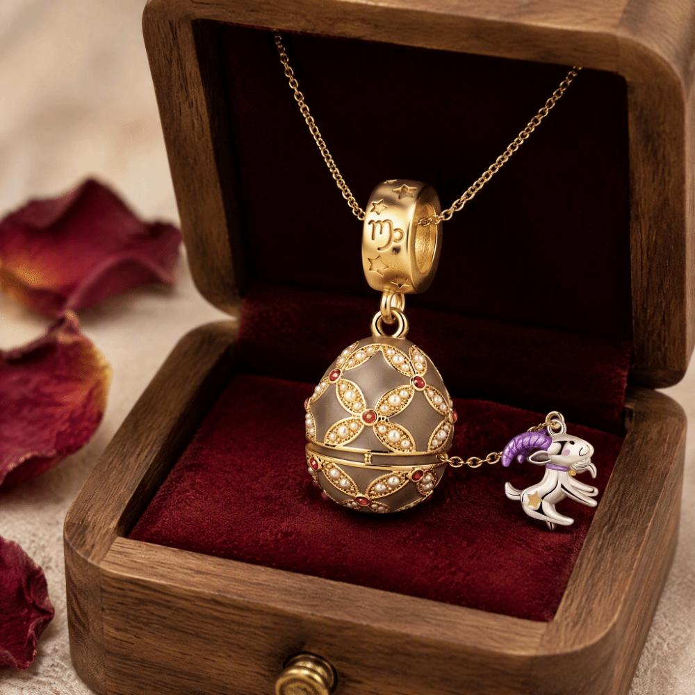 Hollow Locket Enamel Easter Egg Pendant New Chinese Style Openable Egg Pendant Women