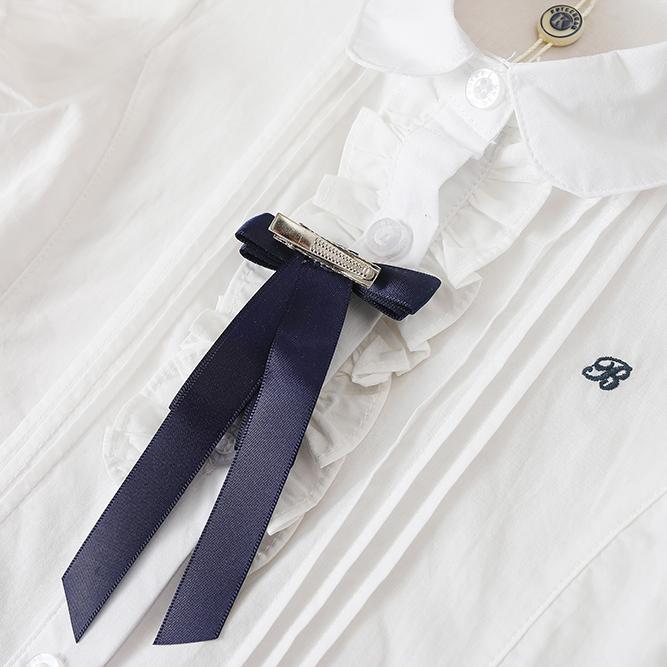 Girls Blouse Shirts Summer Short Sleeve Cotton Lovely Bow Causal White Tops For 10-12 Years Children Clothes