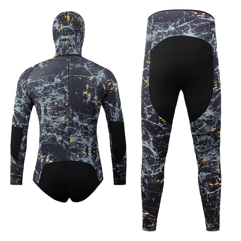 5mm Mens Winter Wetsuit Freediving Surfing Snorkeling Cold Water Diving Thermal Insulated Separate Two-Piece Suit