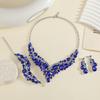 Vintage Crystal Necklace Earrings Bridal Jewelry Sets for Brides Wedding Party Costume Accessories Gifts for Women