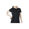 Under Armour Velocity Solid Crew Logo Print Compressão Manga Curta Camiseta Feminina Tops Preto 1298706-001