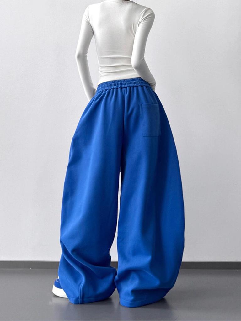 Korean Retro Hip-Hop Slimming Winter Sweatpants for Women – Curved Leg, Loose Fit