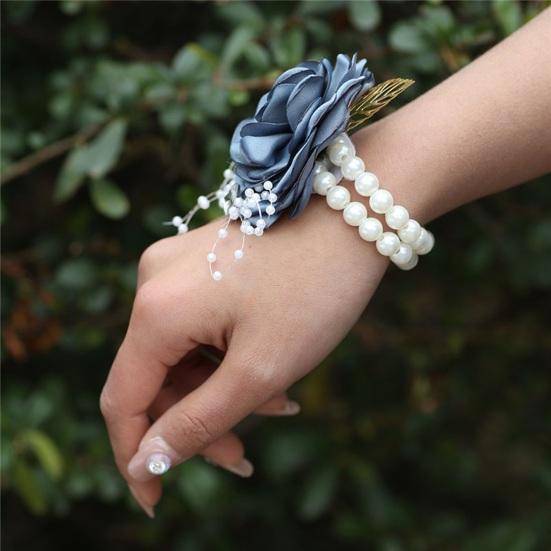 Yousheng Rose Wrist Corsage Boutonniere Fine Workmanship Rhinestone Corsage Elegant Wedding Flower Accessories