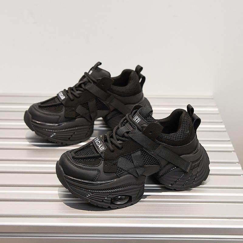 Small Size Platform Silver Fashion Dad Shoes Women's New Versatile Casual Shoes Heightening Lightweight Sports Shoes Trendy Shoes