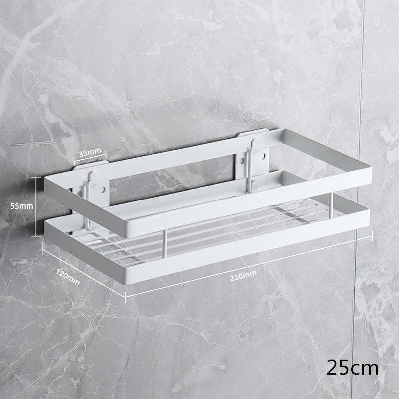 Tuqiu Bathroom Shelf Wall Mounted Bathroom Storage Organizer Holder Corner Shelf White Aluminum Bath Shower Shelf