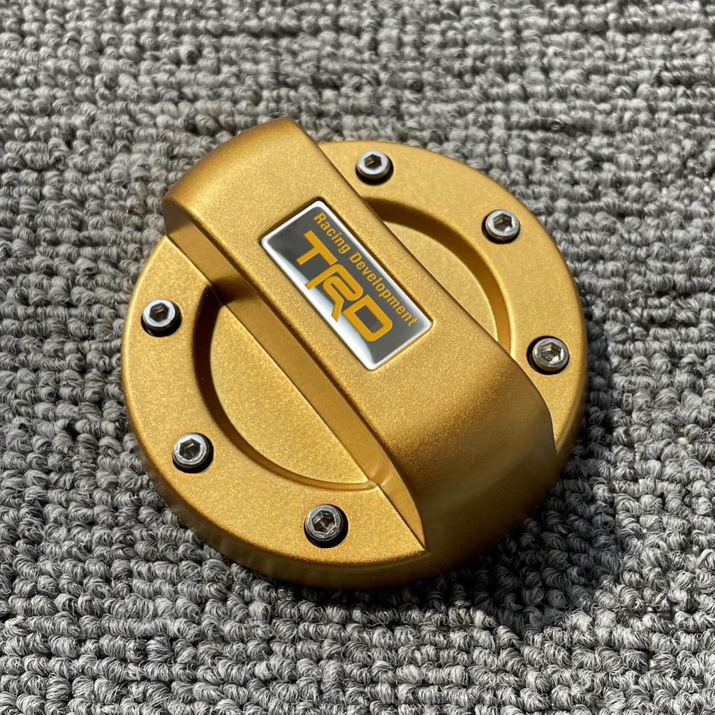 AYDMY Rare Handmade TRD Gasoline Fuel Spout Cap, Fuel Cap Cover, Gold Emblem (Gold)