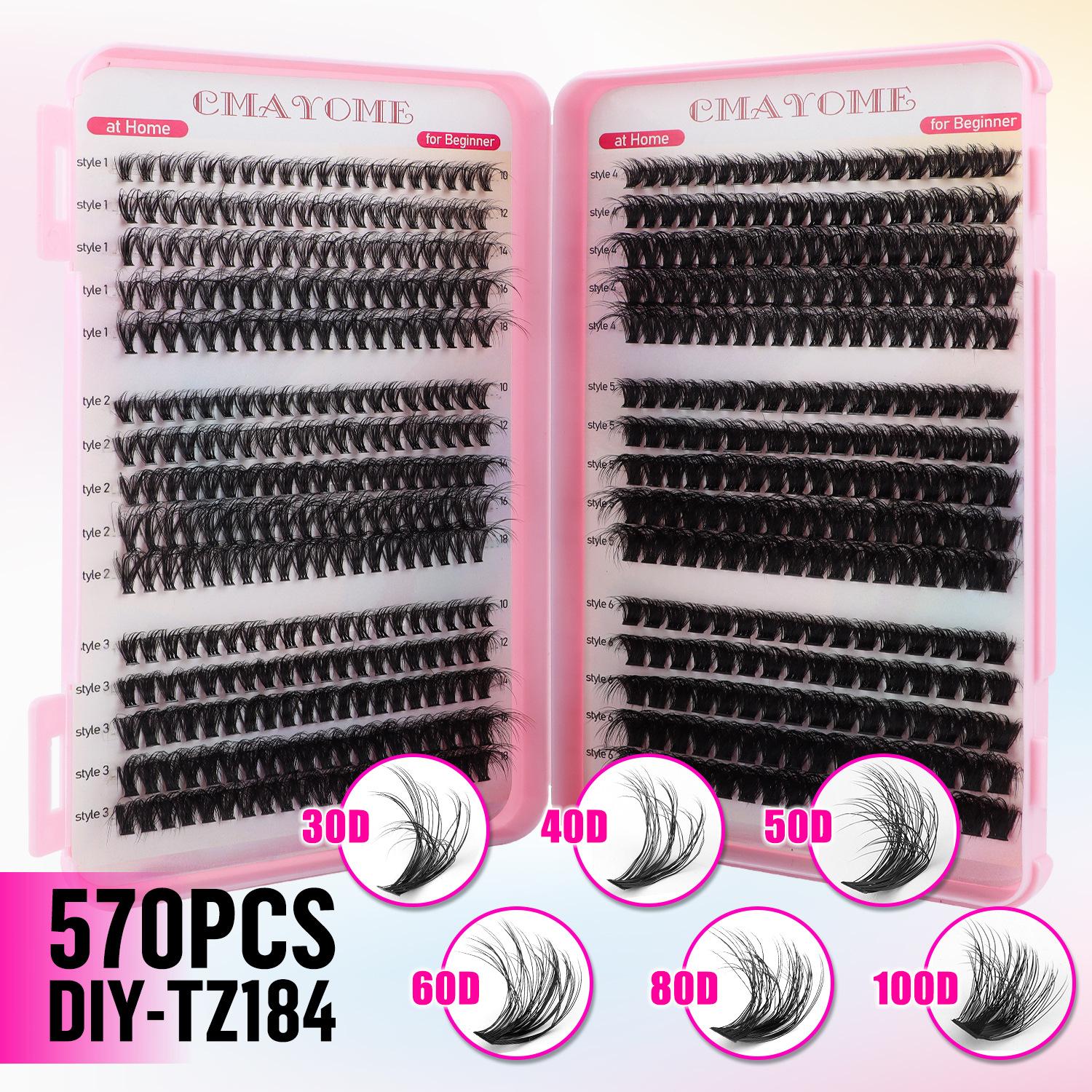 

570 Tufts Of D-Curve Single Tufts Of False Eyelashes 10-18Mmdiy Segmented Grafting To Extend Natural Dense Hair