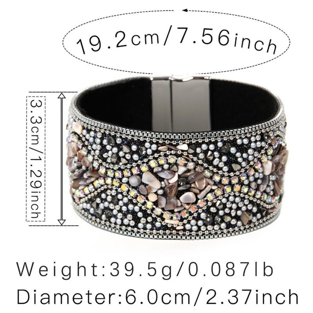 Magnetic Closure Rhinestone Bracelet Turquoise Color Charm Bracelet Women Ladies