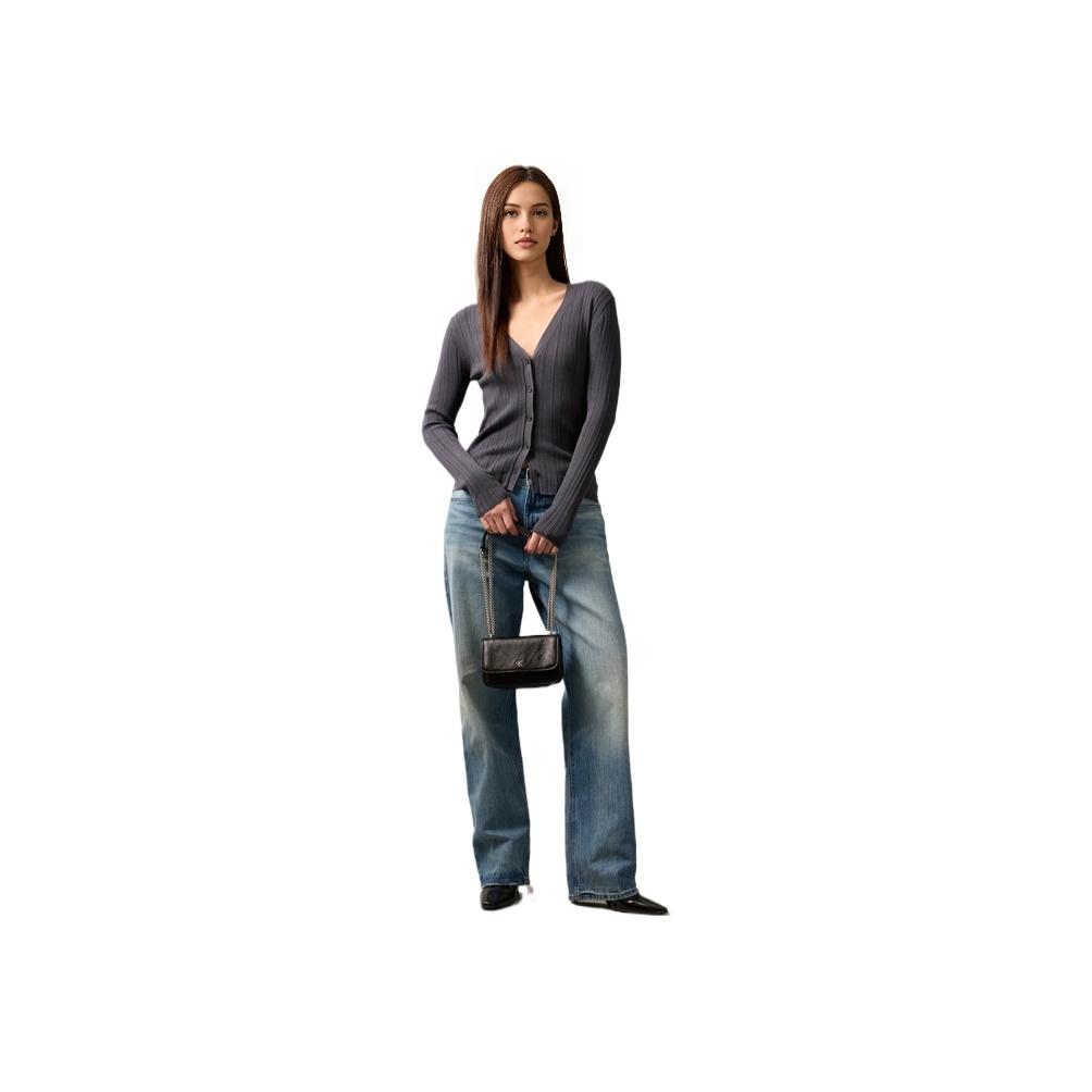 Calvin Klein Casual Minimalist Fashion Synthetic Material Shoulder Bag Medium Women Bags Space-Black 4K3085G-UB1